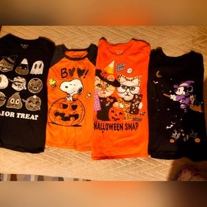 Lot 4 Halloween Shirts Girls L/S  6,6x,7/8